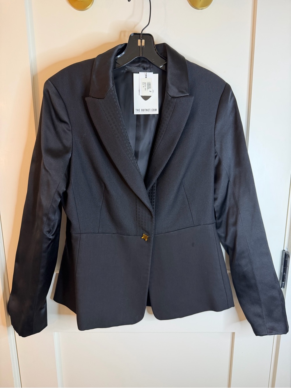 NWT The Row Early Archive Mixed-Media Tuxedo Blazer - Black - Size 10